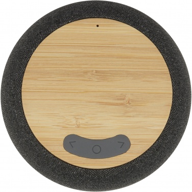 Logo trade promotional product photo of: Ecofiber bamboo/RPET Bluetooth® speaker and wireless charging pad