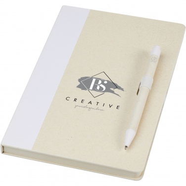 Logo trade promotional gift photo of: Dairy Dream A5 size reference recycled milk cartons notebook and ballpoint pen set