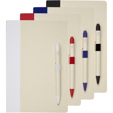 Logotrade promotional gift picture of: Dairy Dream A5 size reference recycled milk cartons notebook and ballpoint pen set