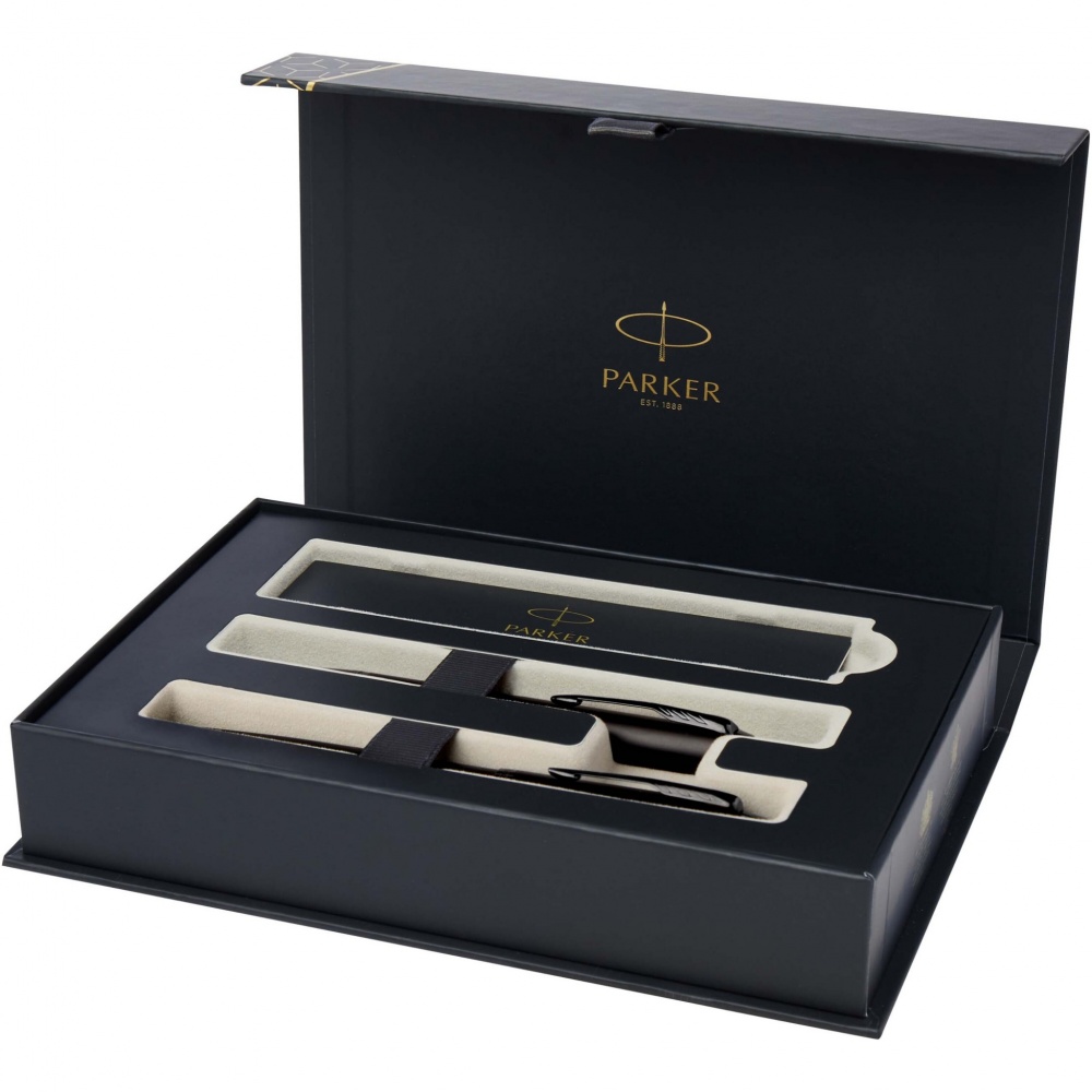 Logotrade promotional item picture of: Parker IM achromatic ballpoint and rollerball pen set with gift box