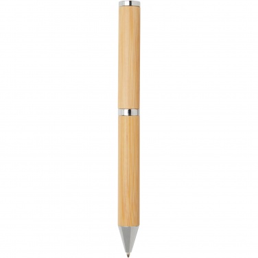 Logo trade promotional merchandise picture of: Apolys bamboo ballpoint and rollerball pen gift set 
