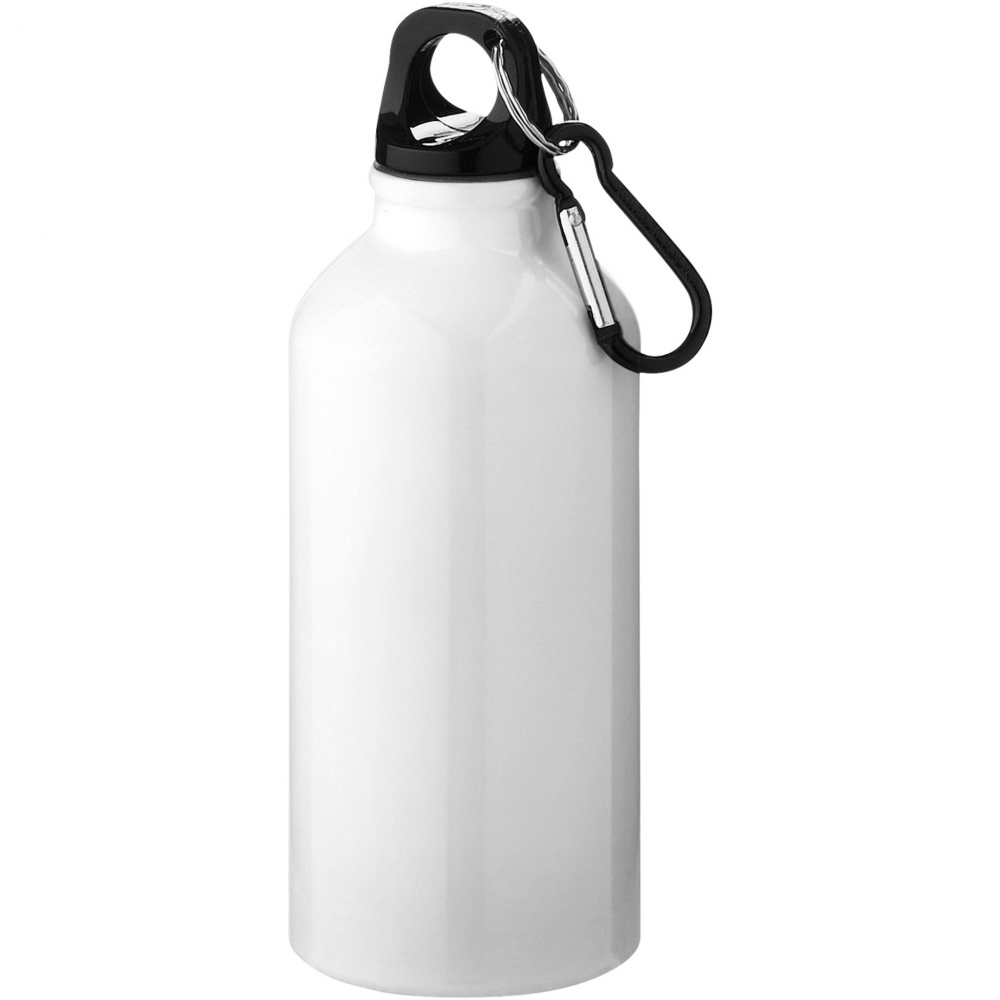 Logotrade promotional gift picture of: Oregon 400 ml RCS certified recycled aluminium water bottle with carabiner