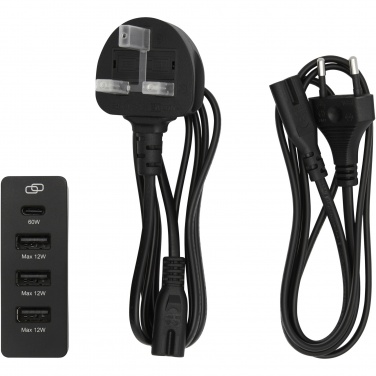 Logo trade promotional merchandise picture of: ADAPT 72W recycled plastic PD power station