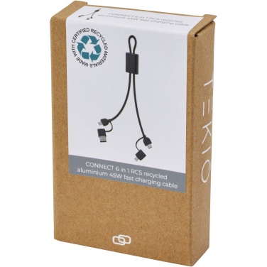 Logotrade promotional product picture of: Connect 6-in-1 RCS recycled aluminium 45W quick charge & data transfer cable