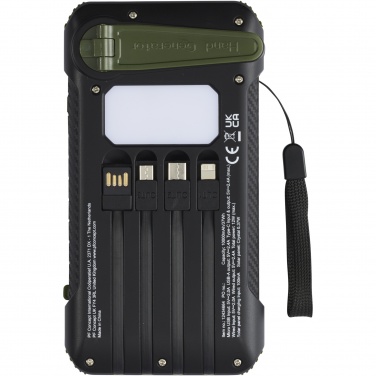 Logo trade promotional gifts image of: Soldy 10.000 mAh RCS recycled plastic solar dynamo power bank 