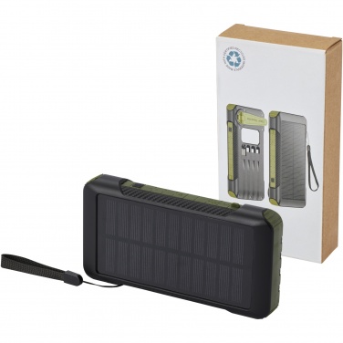 Logo trade corporate gifts image of: Soldy 10.000 mAh RCS recycled plastic solar dynamo power bank 