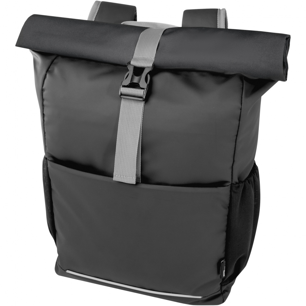 Logo trade promotional giveaways image of: Aqua 15" GRS recycled water resistant roll-top bike bag 20L