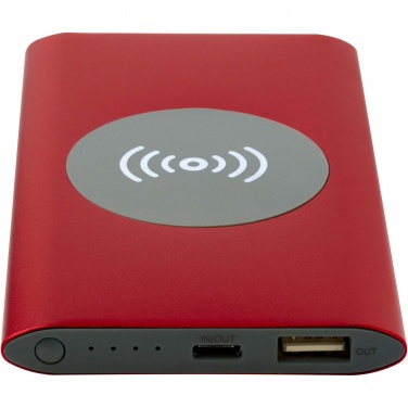 Logo trade advertising product photo of: Juice 4000 mAh Type-C recycled aluminium wireless power bank 