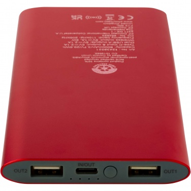 Logotrade promotional items photo of: Juice 8000 mAh Type-C recycled aluminium wireless power bank