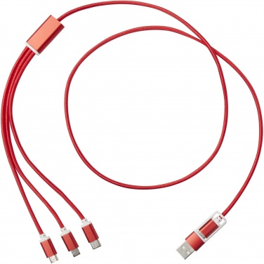 Logo trade promotional giveaways picture of: Versatile 5-1 recycled aluminium charging cable
