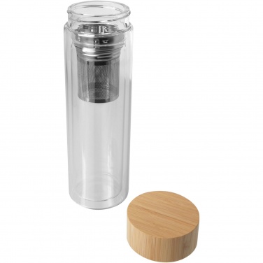 Logotrade advertising product image of: Bailey 400 ml borsilicate glass infuser bottle with bamboo lid