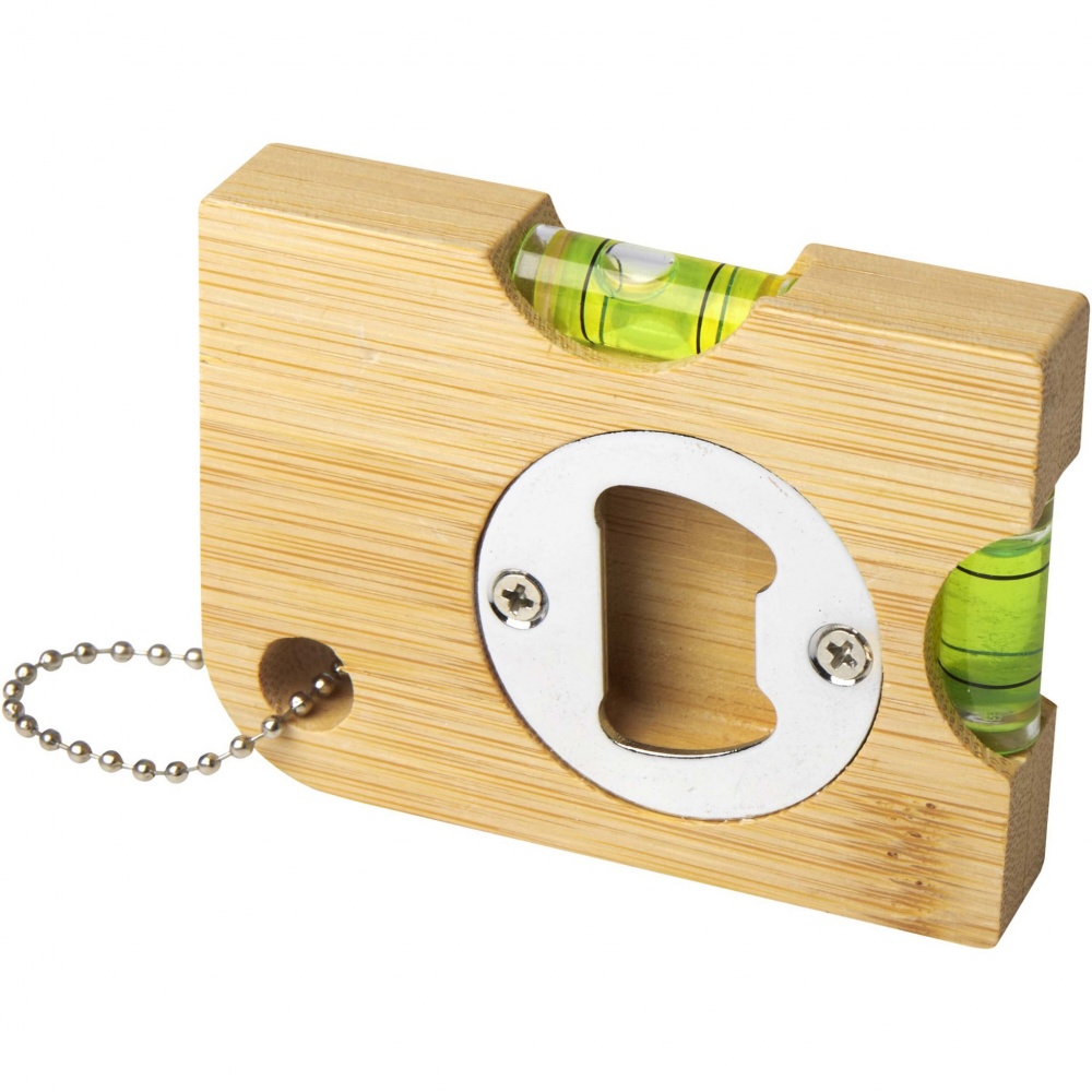 Logo trade business gifts image of: Levo bamboo bottle opener with level 