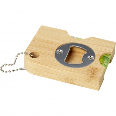 Logo trade business gifts image of: Levo bamboo bottle opener with level 