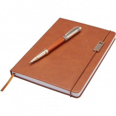 Logotrade promotional giveaway image of: Legato A5 notebook and rollerball pen set 
