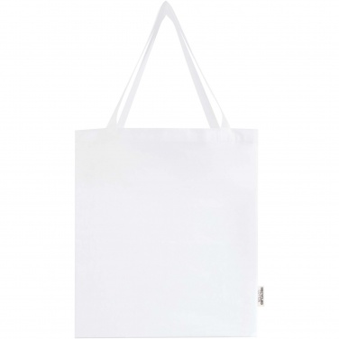 Logo trade promotional merchandise image of: Madras 140 g/m² GRS recycled cotton gusset tote bag