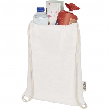 Logotrade promotional item image of: Oregon 140 g/m² GRS recycled cotton drawstring bag