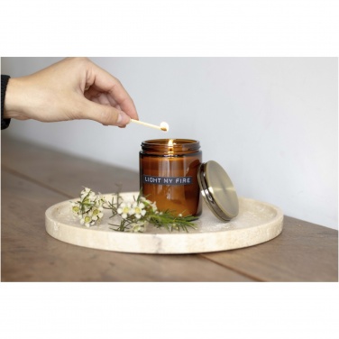 Logo trade promotional item photo of: Wellmark cedar wood scented candle medium