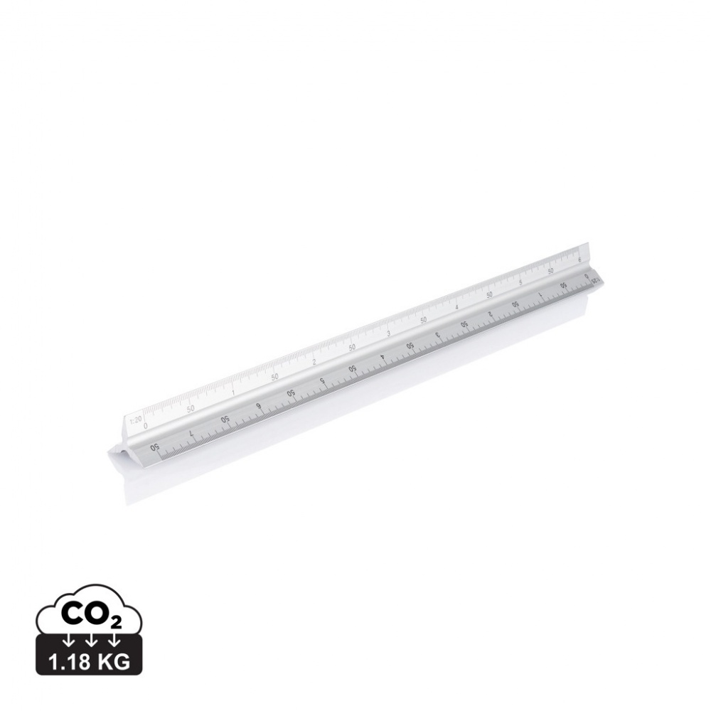 Logo trade promotional giveaways picture of: Aluminium triangle rule - 30cm