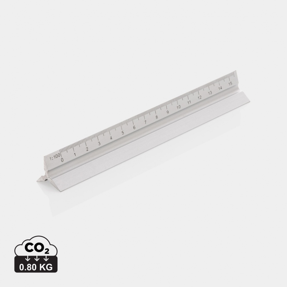 Logo trade advertising products image of: 15cm. Aluminum triangular ruler