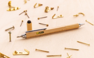 Logo trade advertising products image of: Bamboo 5-in-1 toolpen