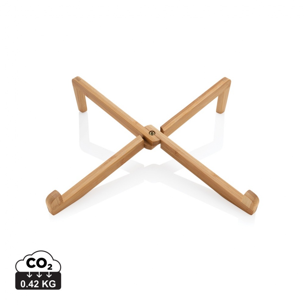 Logo trade promotional products picture of: Bamboo portable laptop stand