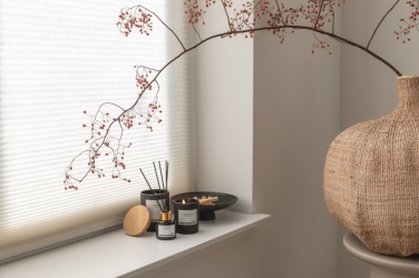 Logo trade business gifts image of: Ukiyo deluxe scented candle with bamboo lid