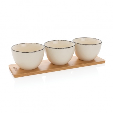 Logo trade promotional gift photo of: Ukiyo 3pc serving bowl set with bamboo tray