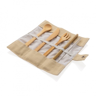 Logotrade promotional giveaway image of: Reusable bamboo travel cutlery set