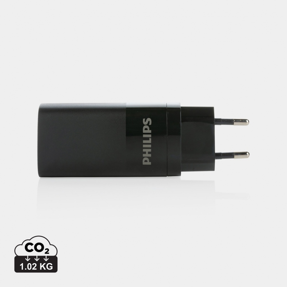 Logotrade promotional item image of: Philips 65W ultra fast PD 3-port USB wall charger