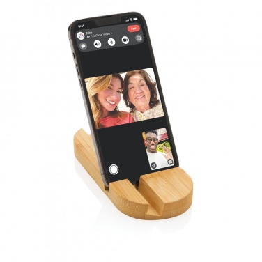 Logo trade promotional merchandise picture of: Bamboo tablet and phone holder