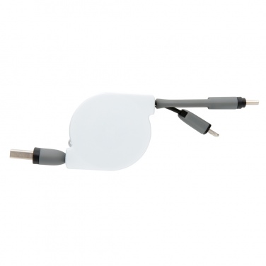 Logo trade promotional merchandise picture of: 3-in-1 retractable cable
