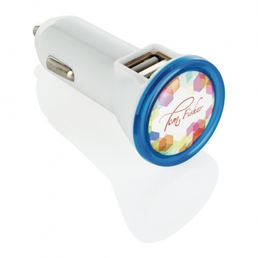 Logo trade corporate gifts image of: Powerful dual port car charger