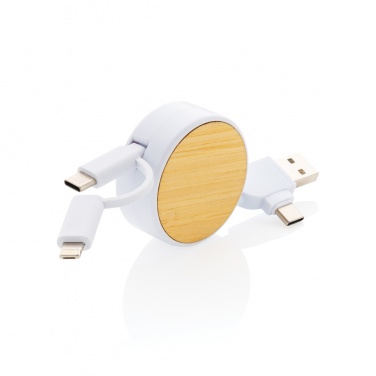 Logo trade promotional gifts image of: RCS recycled plastic Ontario 6-in-1 retractable cable
