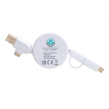 Logo trade corporate gifts picture of: RCS recycled plastic Ontario 6-in-1 retractable cable