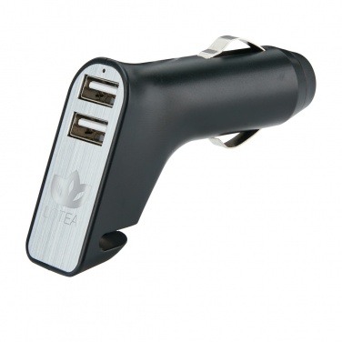 Logo trade corporate gifts image of: Dual port car charger with belt cutter and hammer