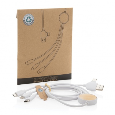 Logotrade business gifts photo of: RCS recycled plastic Ontario 6-in-1 cable