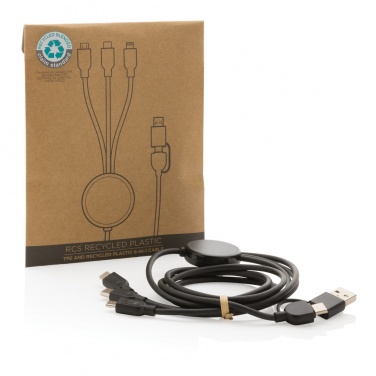 Logo trade advertising product photo of: RCS recycled TPE and recycled plastic 6-in-1 cable