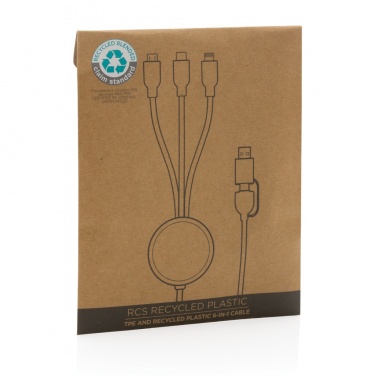 Logotrade promotional item image of: RCS recycled TPE and recycled plastic 6-in-1 cable