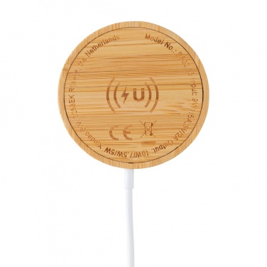 Logotrade promotional item picture of: 10W bamboo magnetic wireless charger
