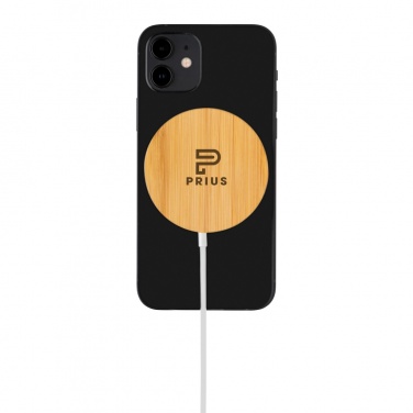 Logotrade business gifts photo of: 10W bamboo magnetic wireless charger