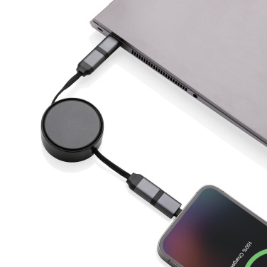 Logotrade promotional gift picture of: Terra RCS recycled aluminium retractable 6 in 1 cable