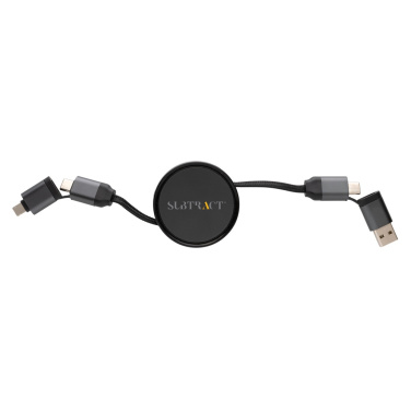 Logo trade promotional item photo of: Terra RCS recycled aluminium retractable 6 in 1 cable