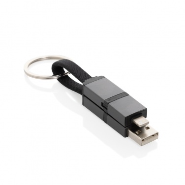 Logo trade promotional merchandise picture of: Terra recycled aluminum 4 in 1 60W fast charging cable