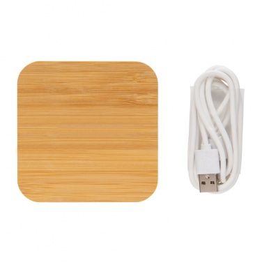 Logotrade advertising product picture of: Bamboo 5W wireless charger with USB
