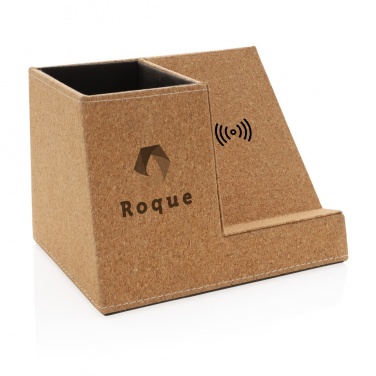 Logotrade promotional giveaway picture of: Cork pen holder and 5W wireless charger