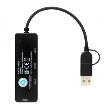 Logo trade business gift photo of: RCS recycled plastic USB hub with dual input