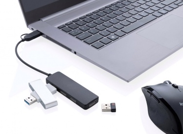 Logo trade corporate gifts picture of: RCS recycled plastic USB hub with dual input
