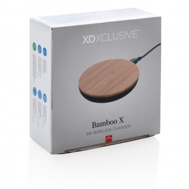 Logotrade corporate gift image of: Bamboo X 5W wireless charger