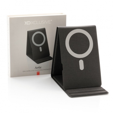 Logo trade advertising products picture of: Artic Magnetic 10W wireless charging phone stand
