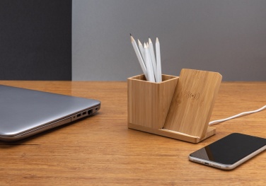 Logotrade promotional gifts photo of: Calgary bamboo 10W wireless charger